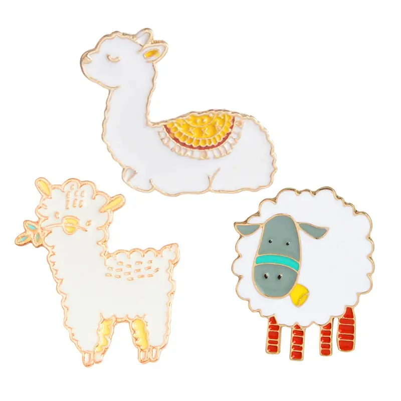

Cute Kawaii Brooch Badges Lapel Pin Jewelry Alpaca Pin Sheep Brooches Cartoon For Girls Alpaca Jewelry Collection