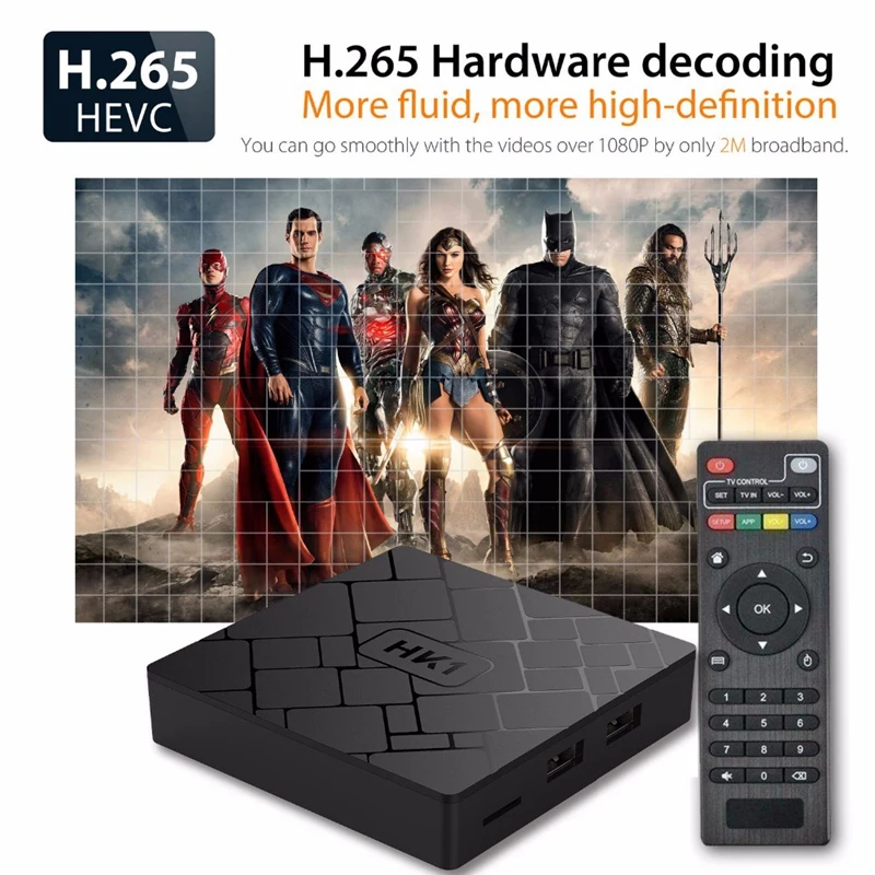 Hk1 Android 7.1 Smart Tv Box 4K Amlogic S905W 2G Ram 16G Rom Set Top Wifi Media Player Receiver Play Store Free Apps Us P | Электроника