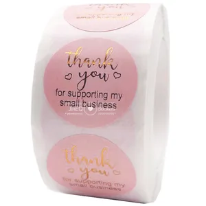 Наклейки в виде золотой фольги 100-500 шт., спасибо за поддержку бумажных этикеток для малого бизнеса, наклейки для еды, заказа, печати конвертов