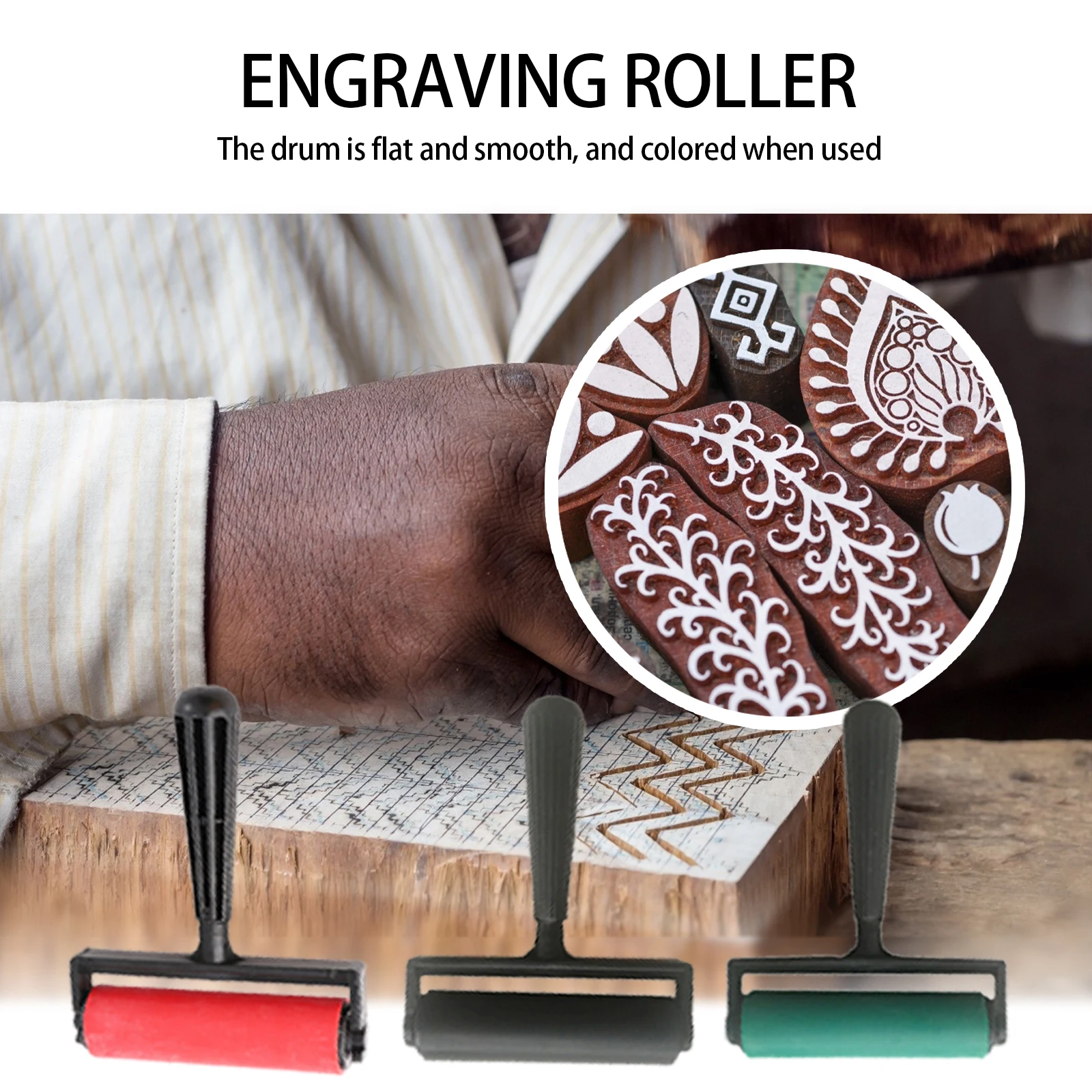 

Engraving Roller Red 10cm Engraving Rubber Roller Plastic Diamond Painting Roller Ink Roller Art Tool Printmaking Rubber Roller