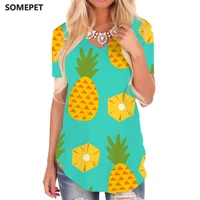 somepet pineapple t shirt women fruit v neck tshirt harajuku tshirts printed lovely funny t shirts womens clothing summer