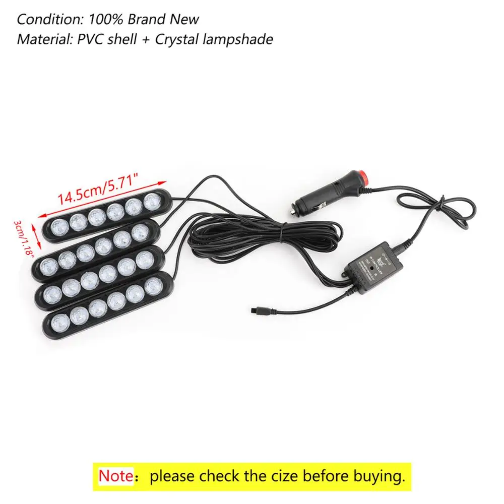 Автомобильный светодиодный напольный светильник для ног сигарет адаптер