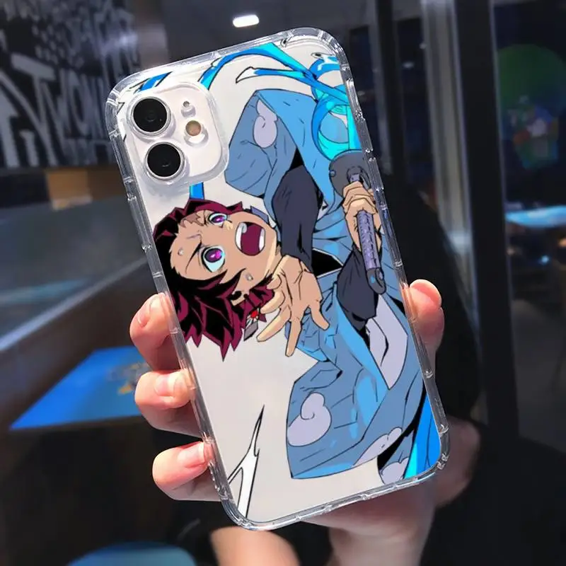 

Anime Demon Slayer Phone Case Transparent soft For iphone 5 5s 5c se 6 6s 7 8 11 12 plus mini x xs xr pro max