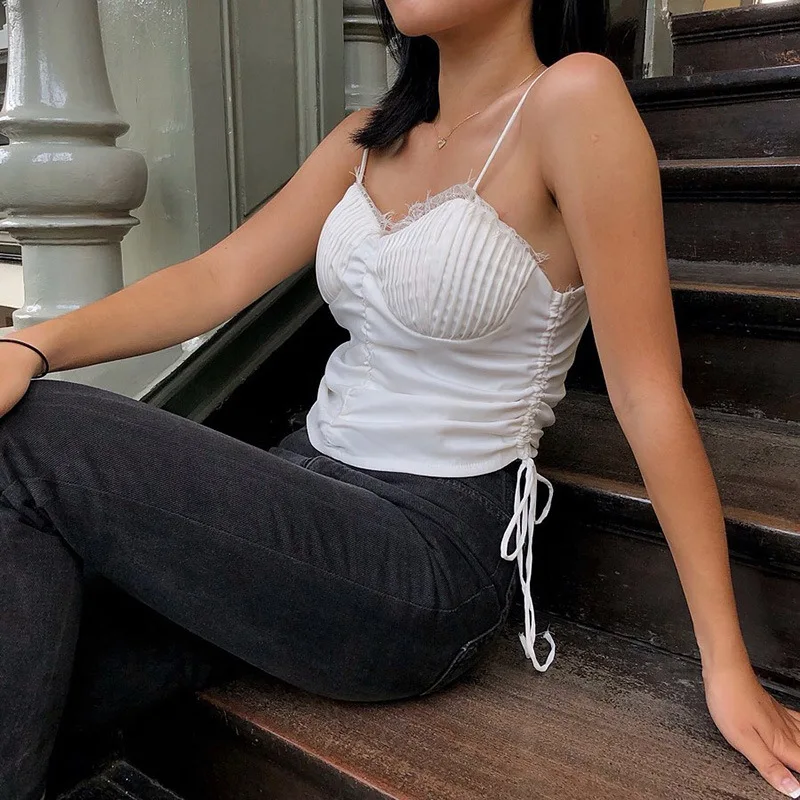 Сексуальный укороченный топ женский сексуальный бюстье черный с ремешком