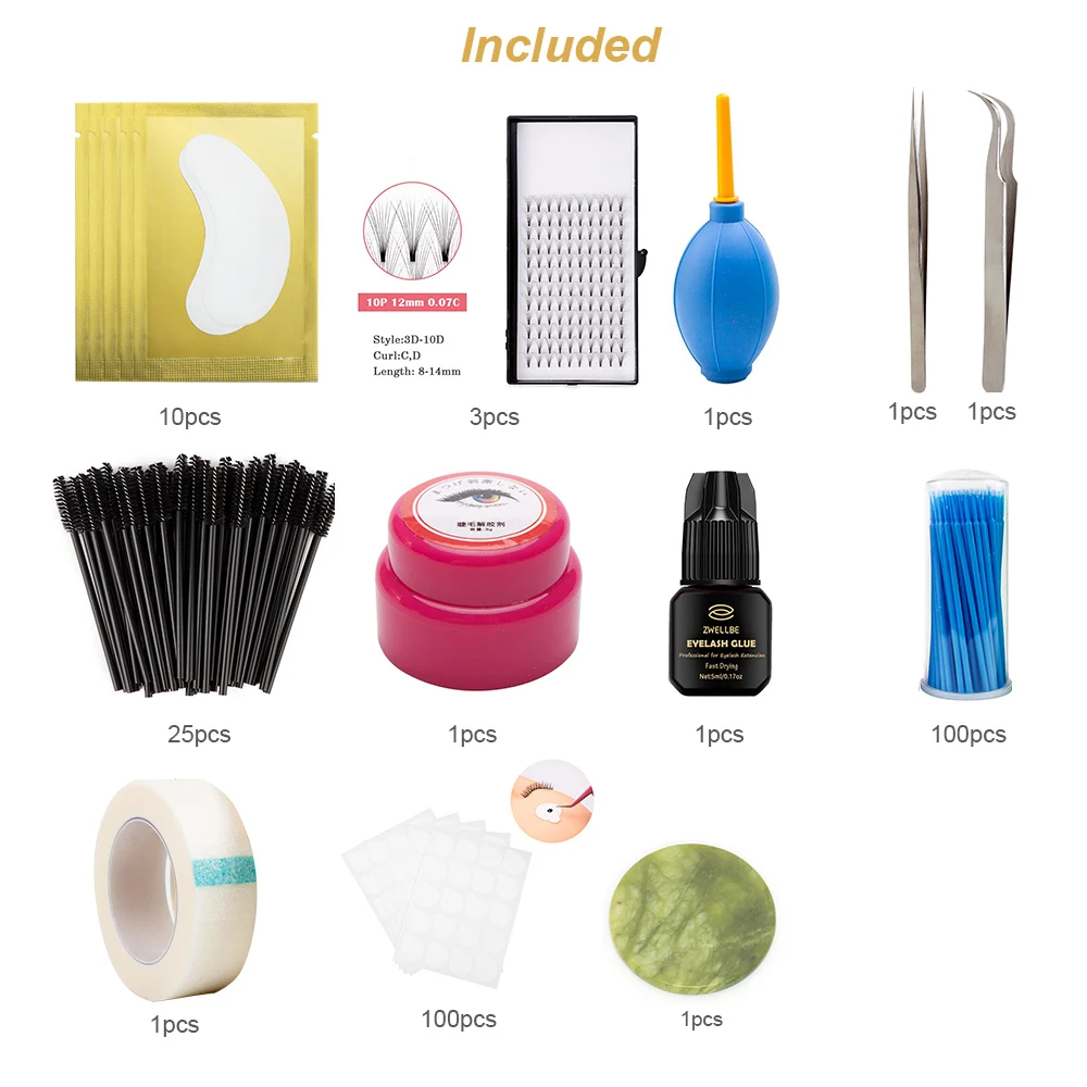 Professional Eyelash Extension Set Special Grafting for Beauty Salon No Stimulating Glue Easy Tool | Красота и здоровье