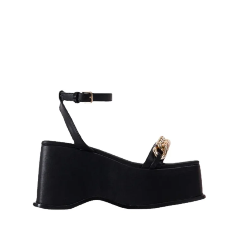 

2021 New Summer Wedges Sandals Fashion Open Toe Platform Heel Sandals for Ladies Chain Comfort Female Outdoor Footwear Plus Size