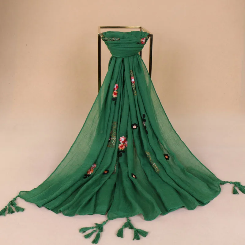 

Scarf Pashmina Hijab Shawl Stole Floral Embroiderd Warm Scarves Shawl Oversized Blanket