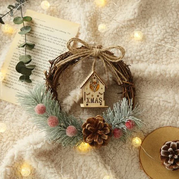 Рождественская дверь ручной работы Искусственная елка Ins виноградное кольцо