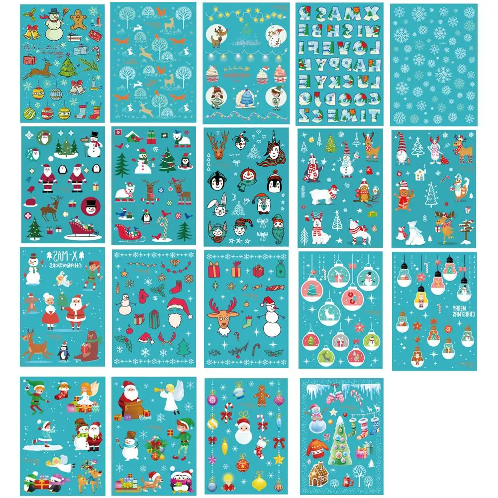 1 лист Рождественская тема светящаяся Временная водостойкая татуировка стикер