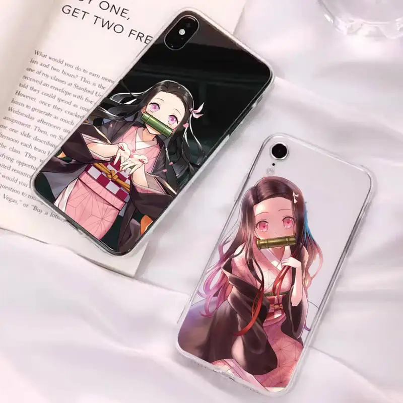 

FHNBLJ Demon Slayer Kamado Nezuko Phone Case for iPhone 11 12 13 mini pro XS MAX 8 7 6 6S Plus X 5S SE 2020 XR case