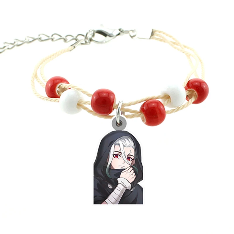 

TAFREE Shijiyuan Anime Character Cute Bracelet Red and White Beaded Rope Chain Epoxy Resin Bracelet For Friends