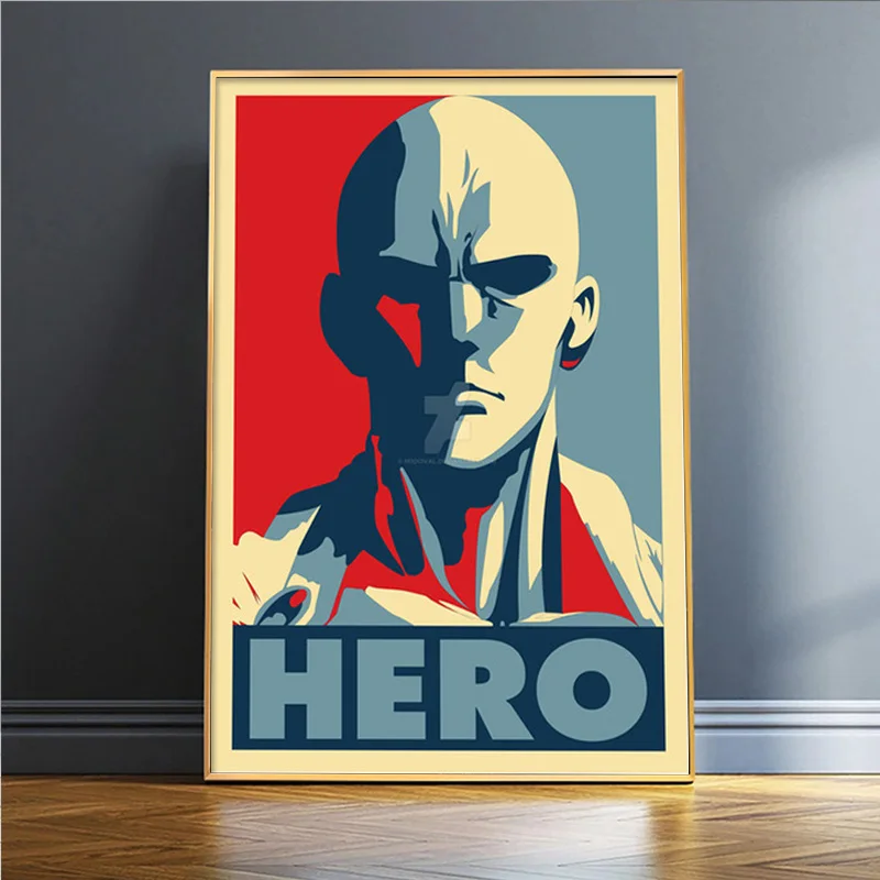 Картина на холсте в стиле аниме One Punch Man принты для домашнего декора Janpese плакаты