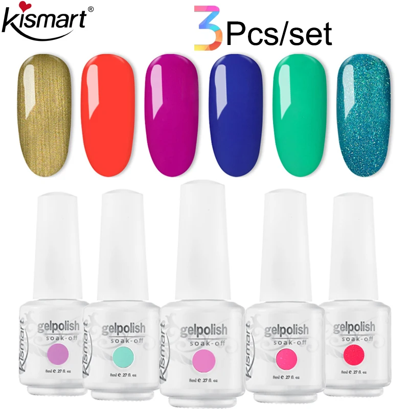 3 шт./компл. 8 мл бутылка лак гель для ногтей набор УФ светодиодный Гель био Гели Soak