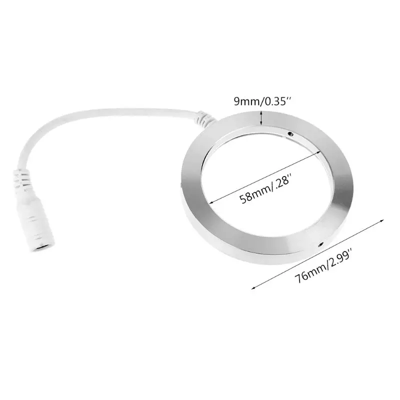 

13MA 60 LED Ring Light for Microscope Brightness Adjustable STEREO ZOOM USB Plug Light Source Shadowless illuminator Lamp