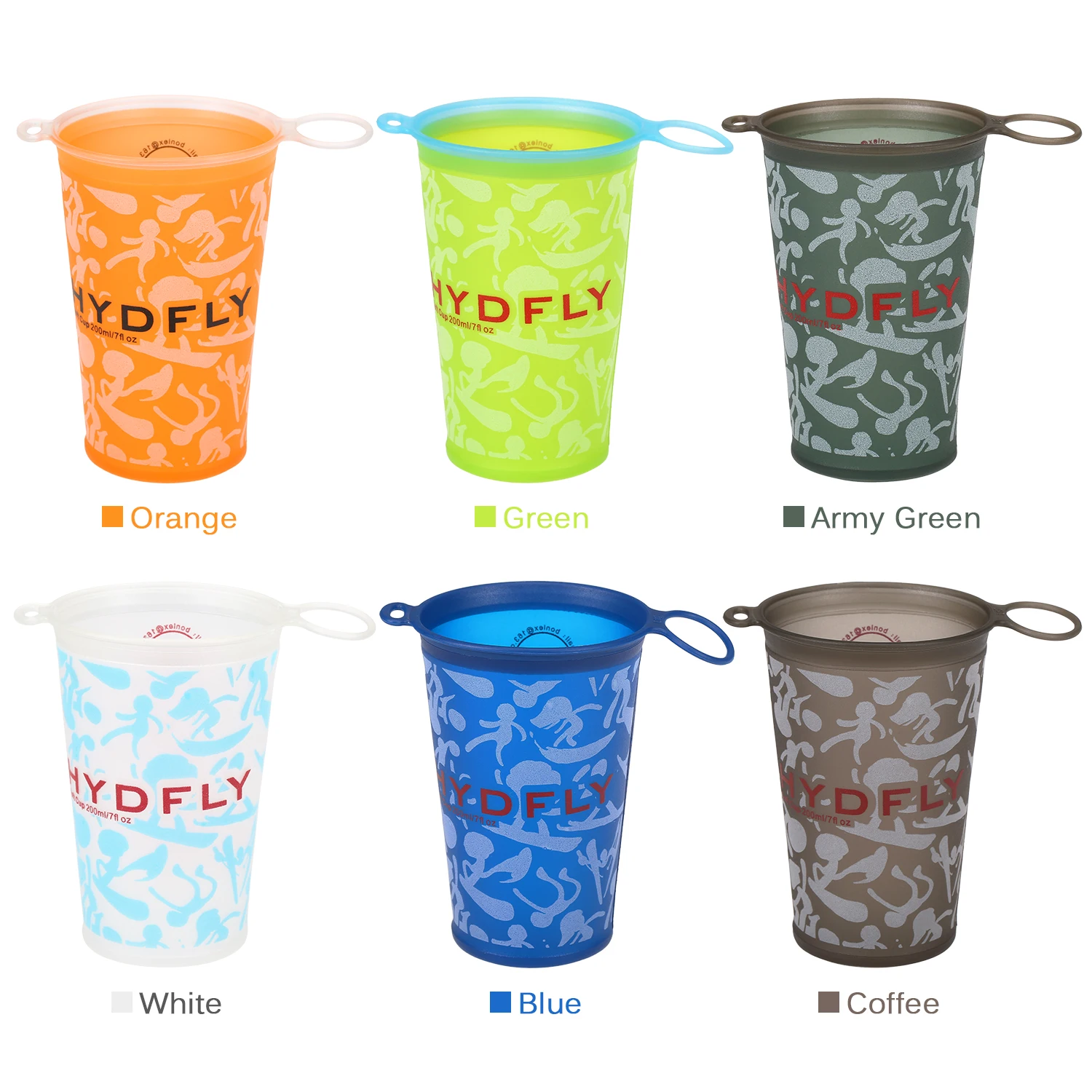 

2 PCS 200ml Foldable Soft Water Cup Foldable Sport Bottles Outdoor Water Cup Sports Hiking Cycling Camping Running