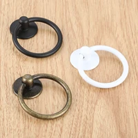 vintage round ring furniture door pull handle alloy cabinet dresser drawer knobs handle for vintage jewelry box 4452mm