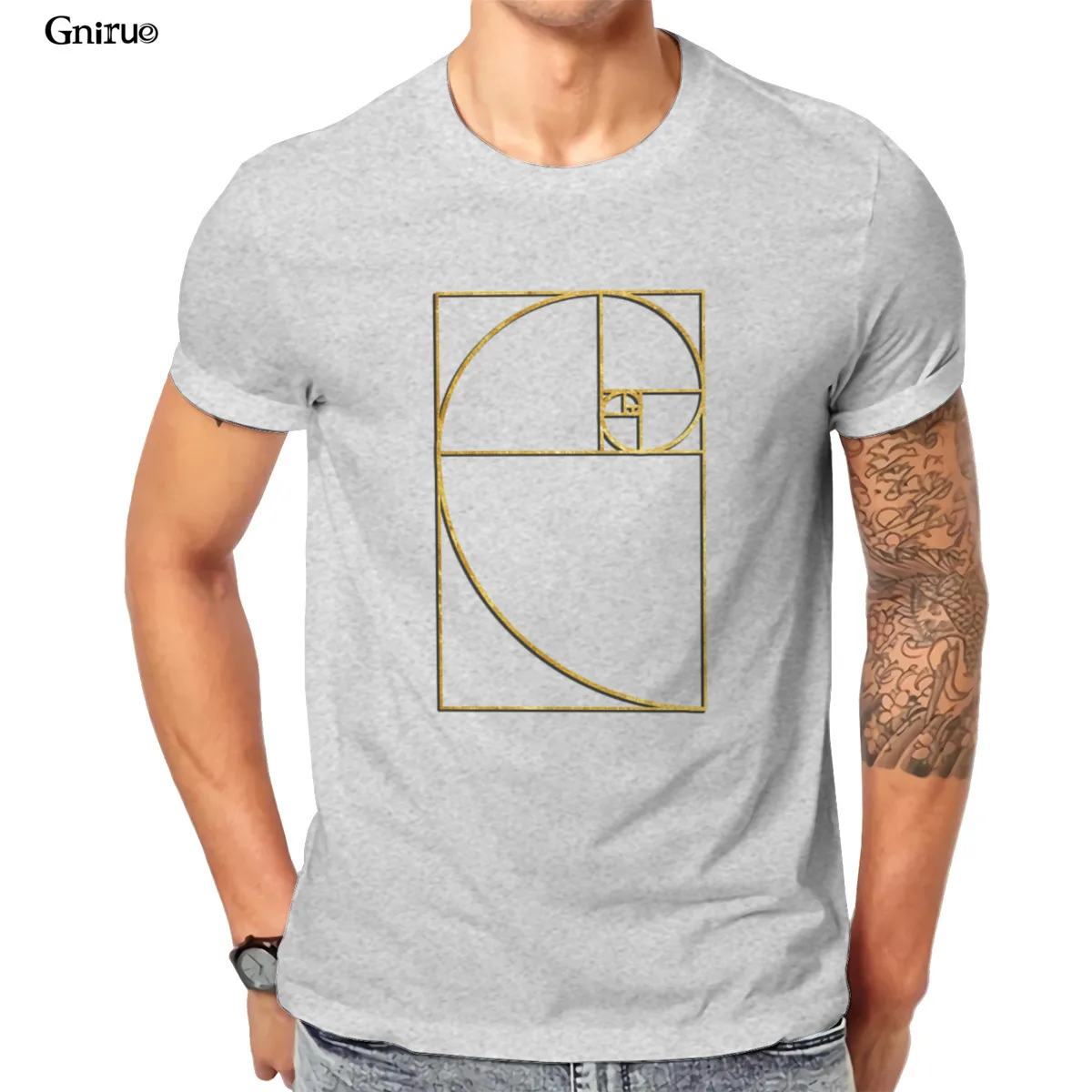 

Wholesale Golden Ratio Sacred Fibonacci Spiral Unisex Jersey T-Shirt Fashion New Vintage 90s Male Clothing 102054