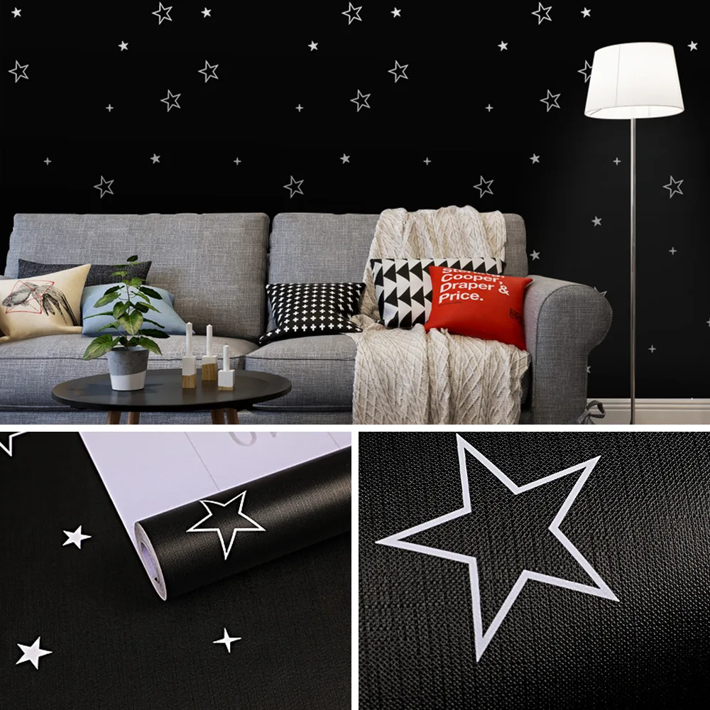 

Simple Style Star Shape Self-adhesive Wallpaper/Sticker/In Bedroom/Dormitory/Hotel/Parlor/Background Murals Hair Salon Decor