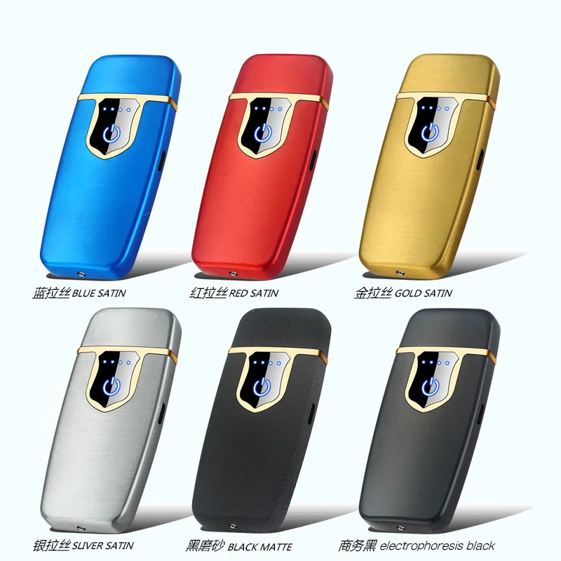Горячий провод новый ультра тонкий usb зарядка Зажигалка сенсорный экран