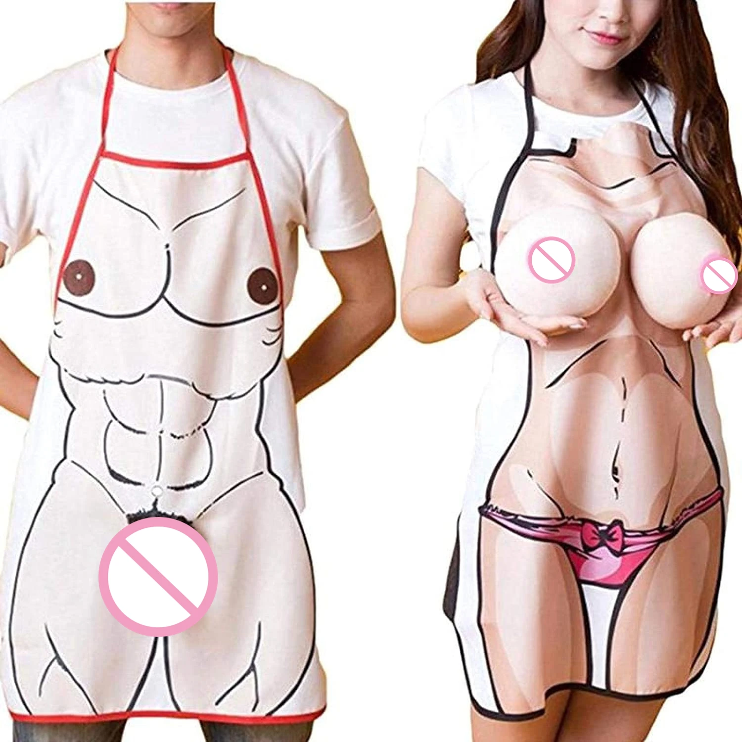 

3D Funny Aprons Sexy Funny Party Apron Couple Cooking BBQ Party Adult Sexy Apron for Men Women Gift Bachelor party