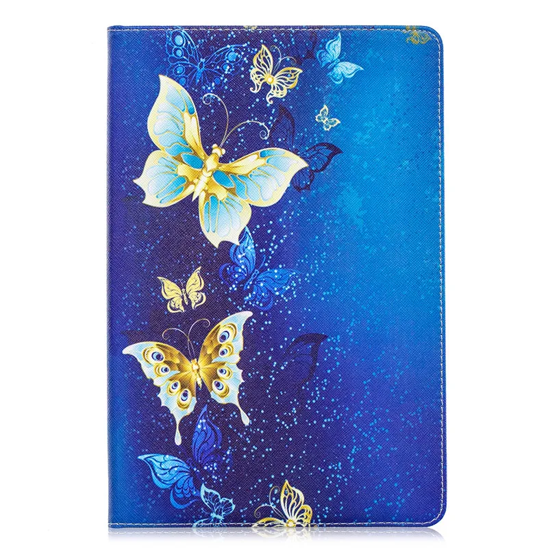 gold butterfly Чехол для samsung Galaxy Tab A 10,1 SM-T515 T510, умный окрашенный кожаный чехол для планшета, Fundas для samsung Tab A 10,1+ ручка - Цвет: gold butterfly