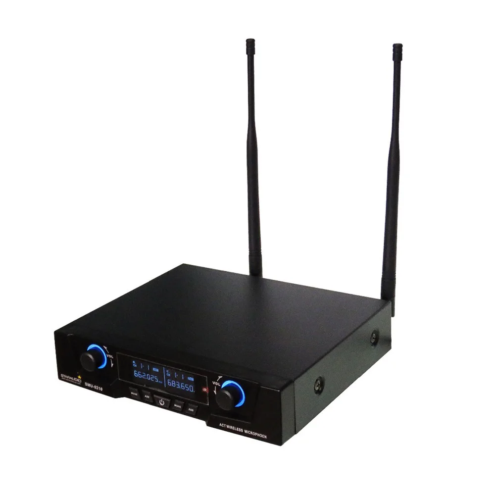 STARAUDIO профессиональный беспроводной микрофон Двухканальный UHF Ручной беспроводной микрофон для сцены вечерние церковные SMU-0210