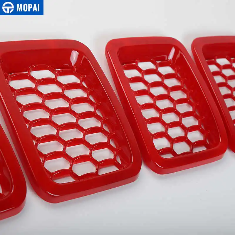 Красные хромированные автомобильные решетки MOPAI из АБС пластика для передней