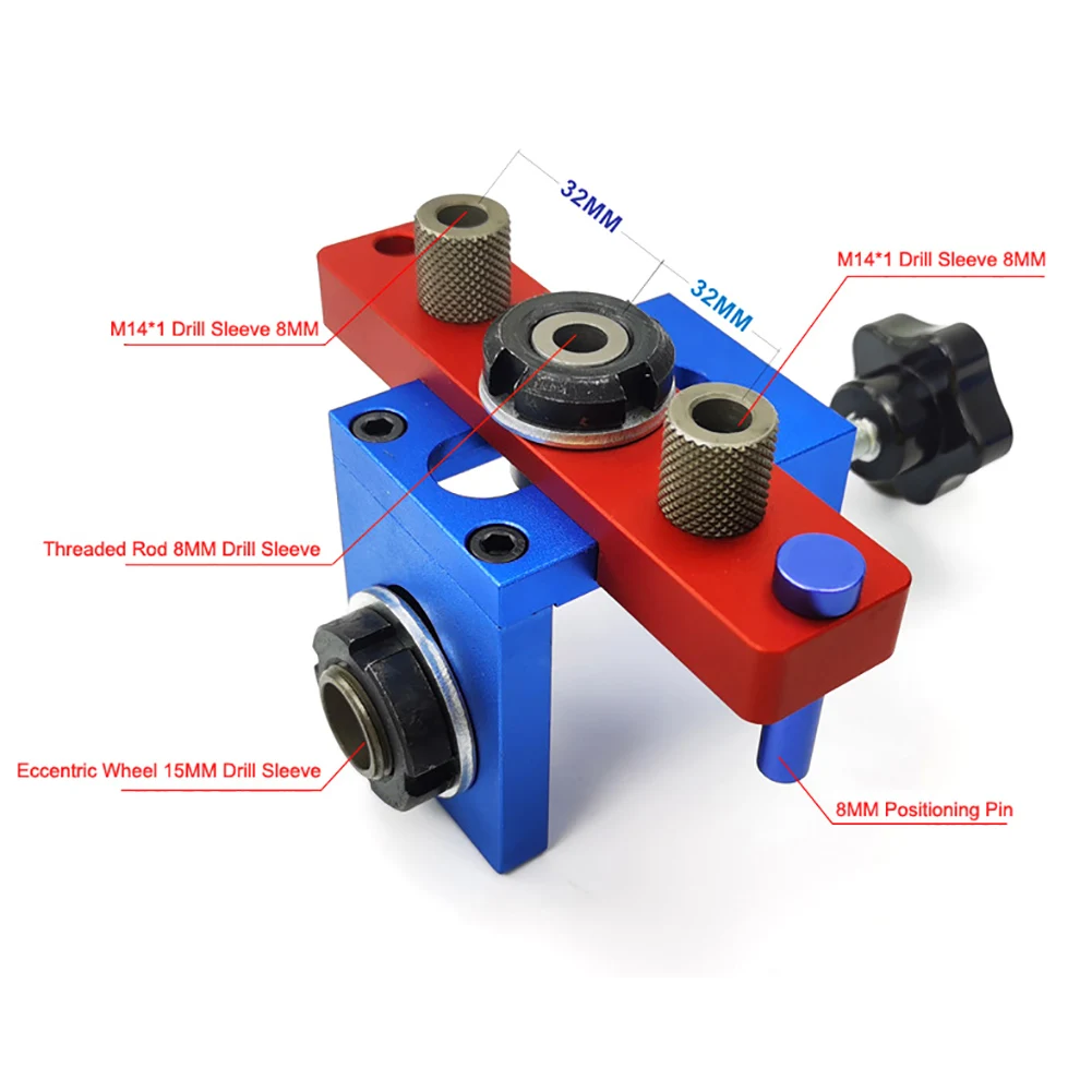 

3 in 1 punch positioner Dowel drill kit for Furniture Fast Connecting Woodworking Drilling Guide Kit Location