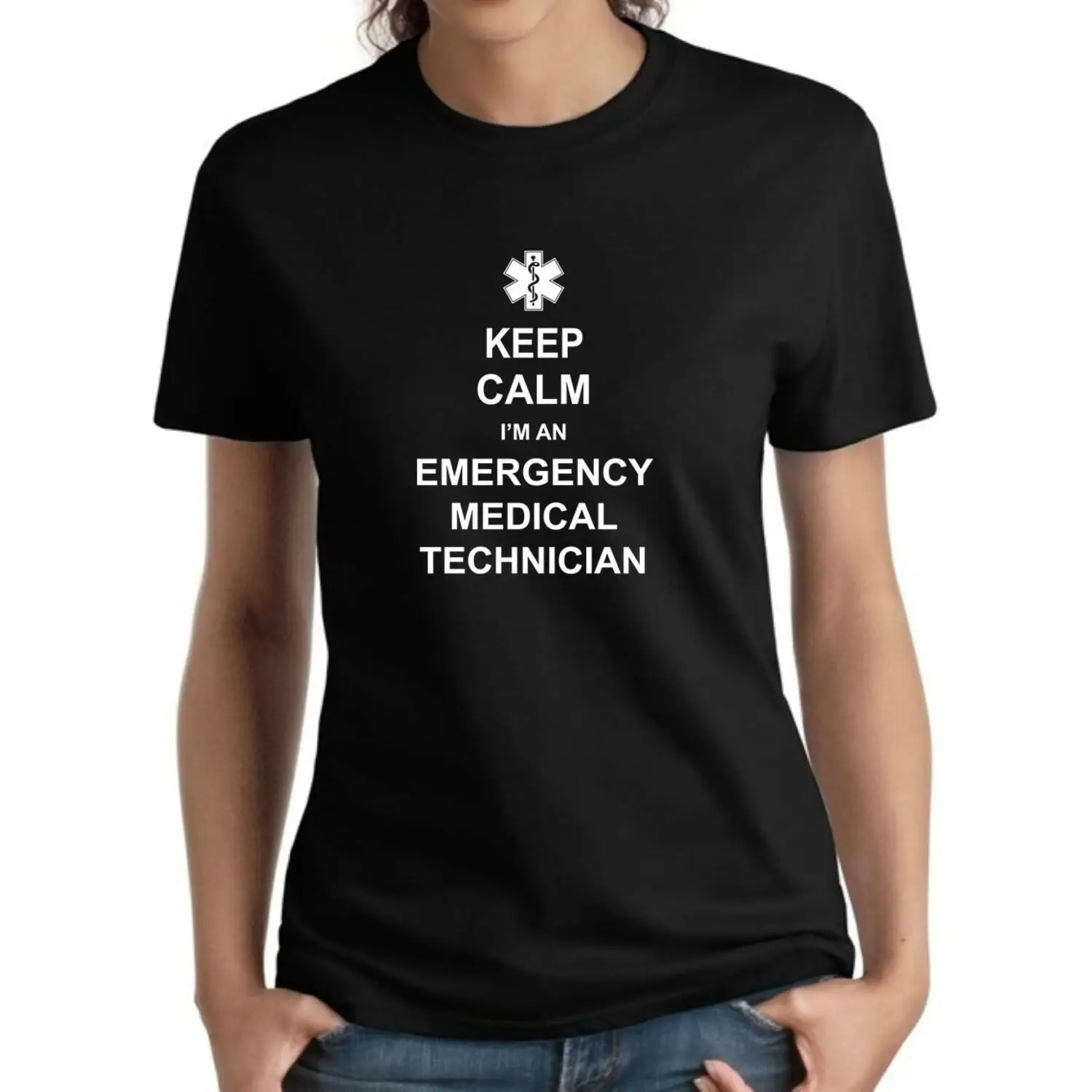 

EMS Ladies Shirt Keep Calm I'm An EMT Paramedic Fire Rescue Women's Tee