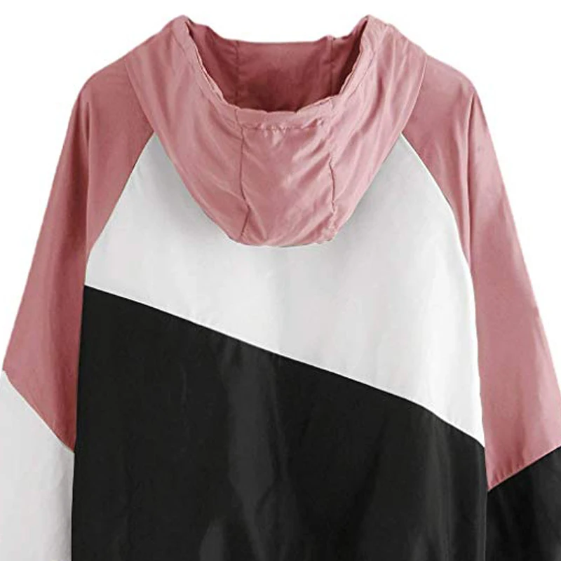 JDDTON Женская куртка с капюшоном лоскутное шитье пальто длинным рукавом