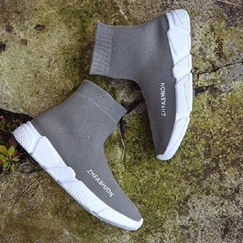 

Женская обувь 2021 женские носки кроссовки высокие Повседневные Дышащие летающие тканые прогулочные туфли