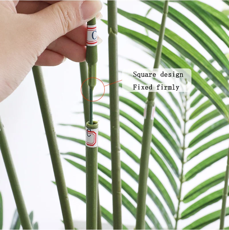 220cm Tropical Plants Large Artificial Palm Tree Green Plastic Palm Leaves Indoor Fake Monstera Tree For Home Office Shop Decor