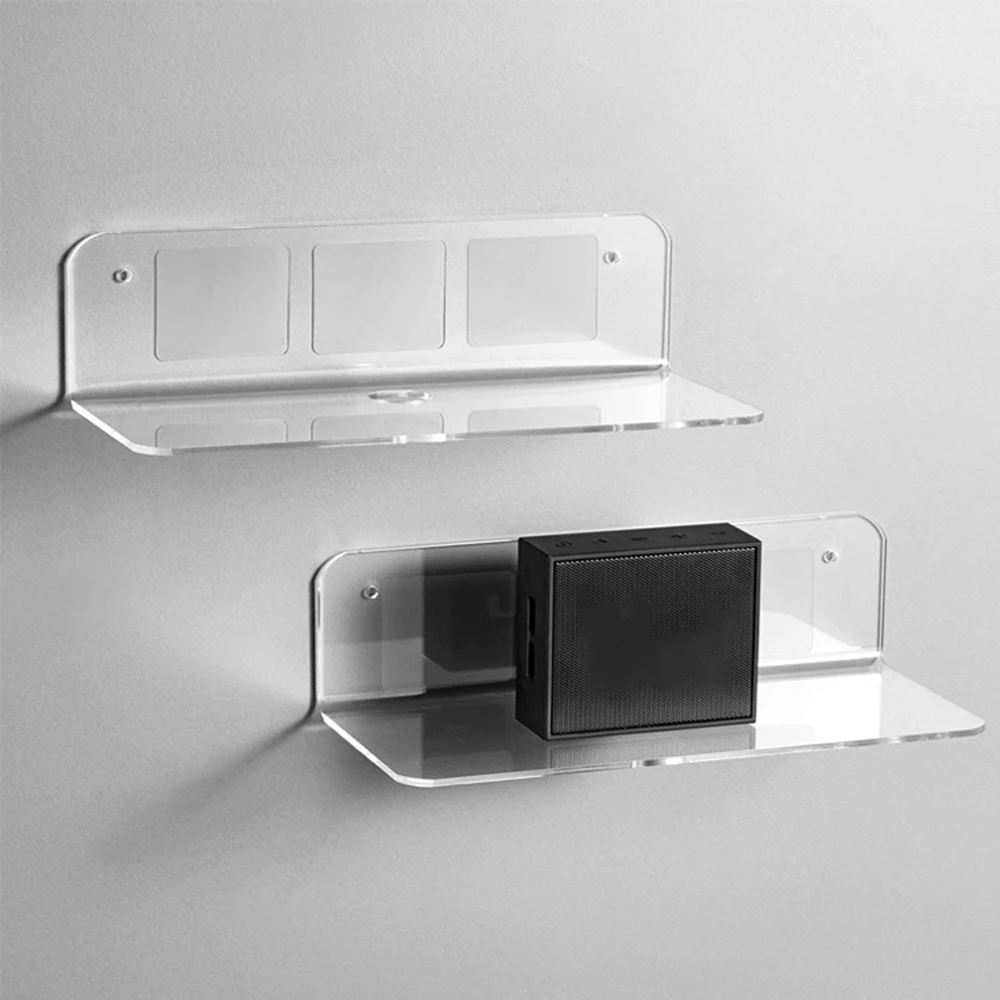 

1pc Wall Mounted Photo Shelf Clear Acrylic Invisible Office Display Clear Floating Toy Storage Bathroom Bedroom Rack Organizer