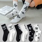 Носки женские с рисунком бабочки, милые модные дамские носки в стиле Харадзюку, на осень