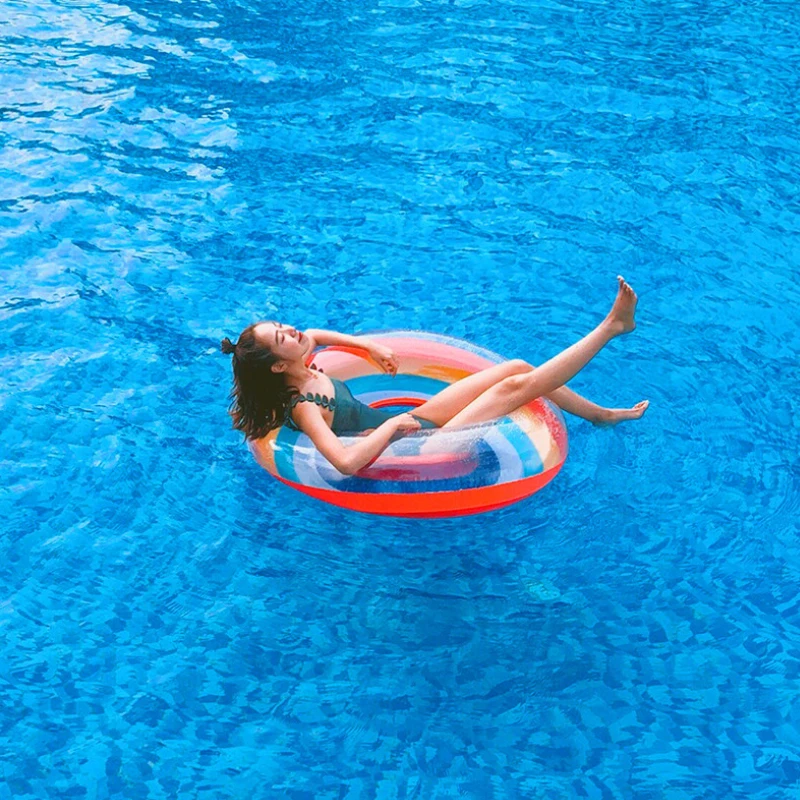Радужное плавательное кольцо надувной бассейн забавный плавательный для летней