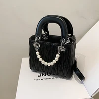 european and american high quality ladies summer pearl handbag 2021 new rhombus messenger bag korean version small square bag