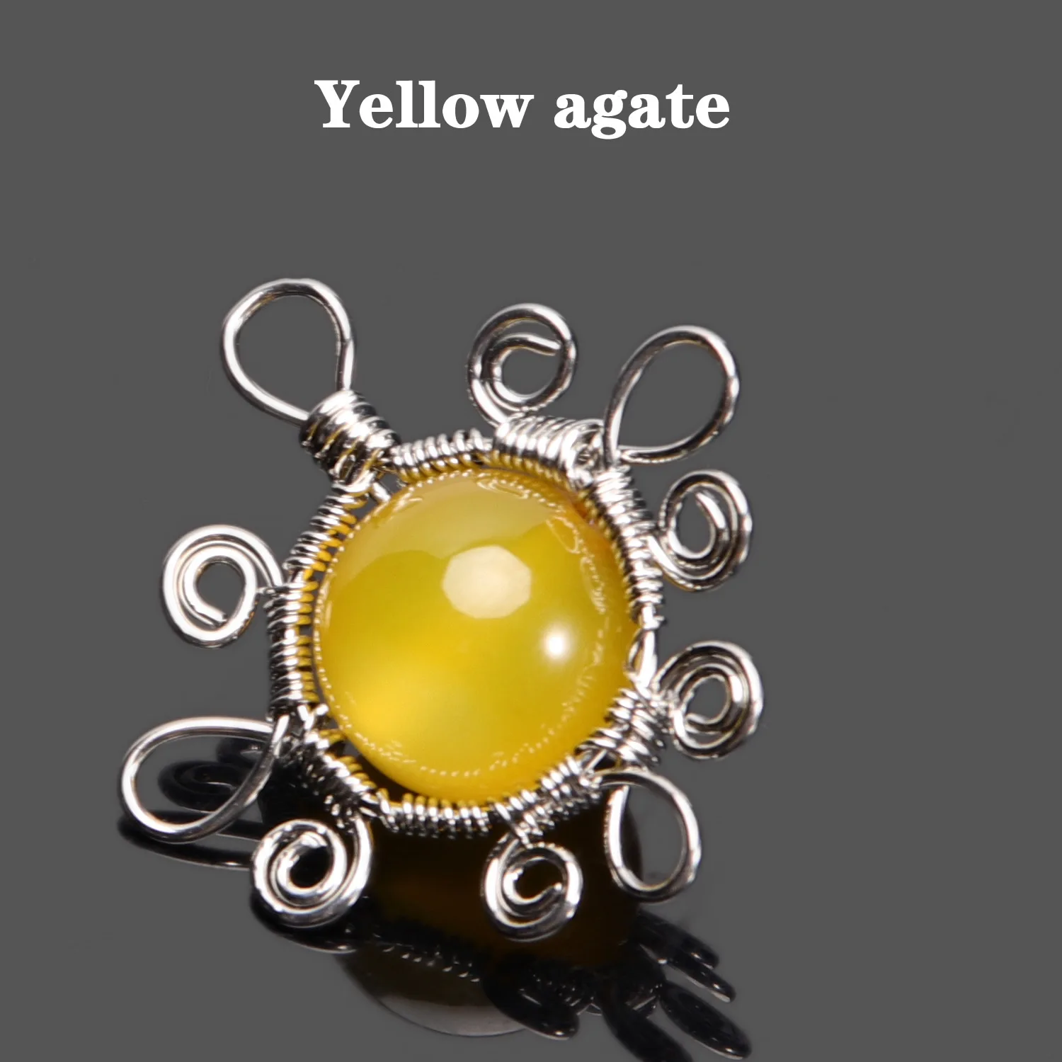 Natural stone hand-wound transfer bead pendant Semi-finished creative For jewelry making DIY necklace accessories | Украшения и