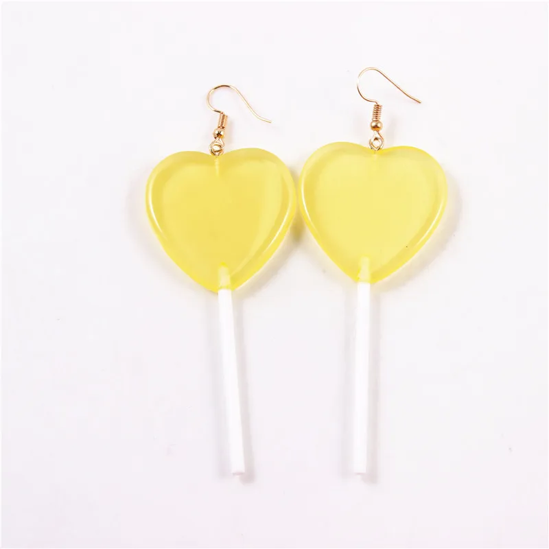 Heart Lollipop -08 30 пар акриловых сережек, леденец, женские сережки, красное сердце, желтая пентаграмма, висячие серьги для молодых девушек, вечерние ювелирные изделия - Окраска металла: Heart Lollipop -08