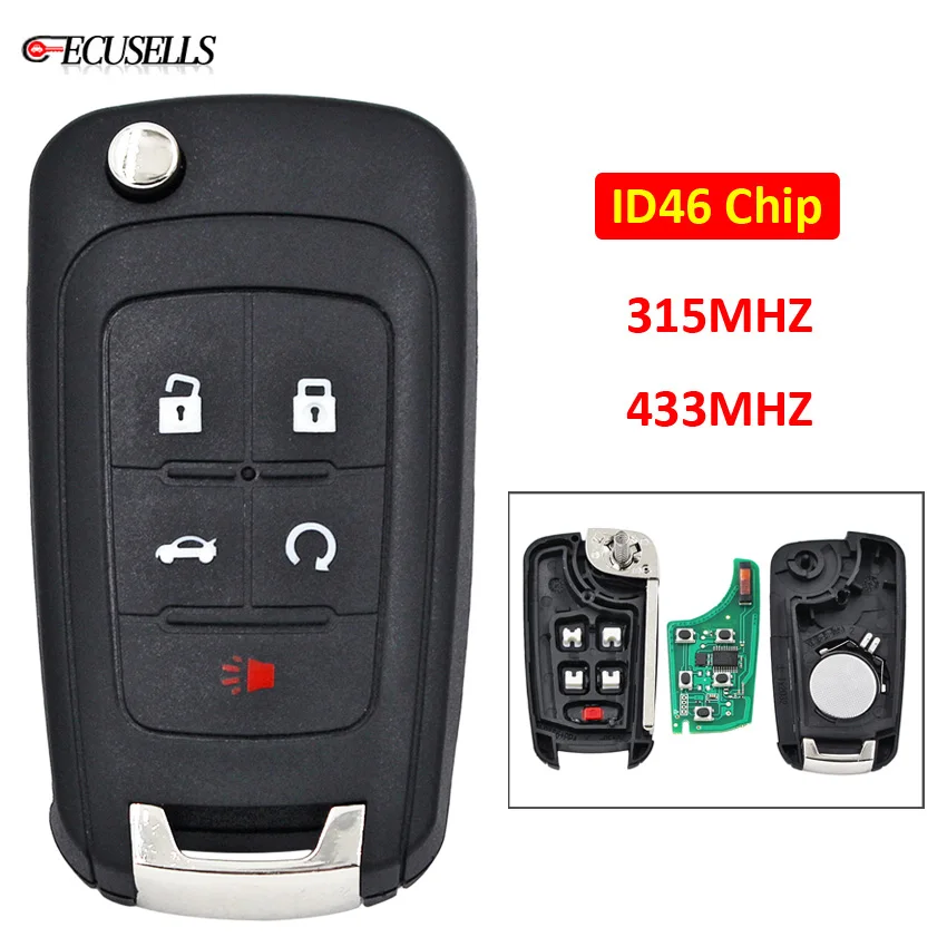 Складной чехол-книжка 2/3/4/5 Кнопка умный дистанционный ключ для автомобиля с 315