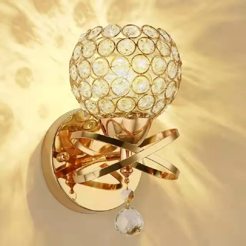 

Modern minimalist crystal wall lamp creative living room bedroom bedside lamp staircase balcony aisle lamp