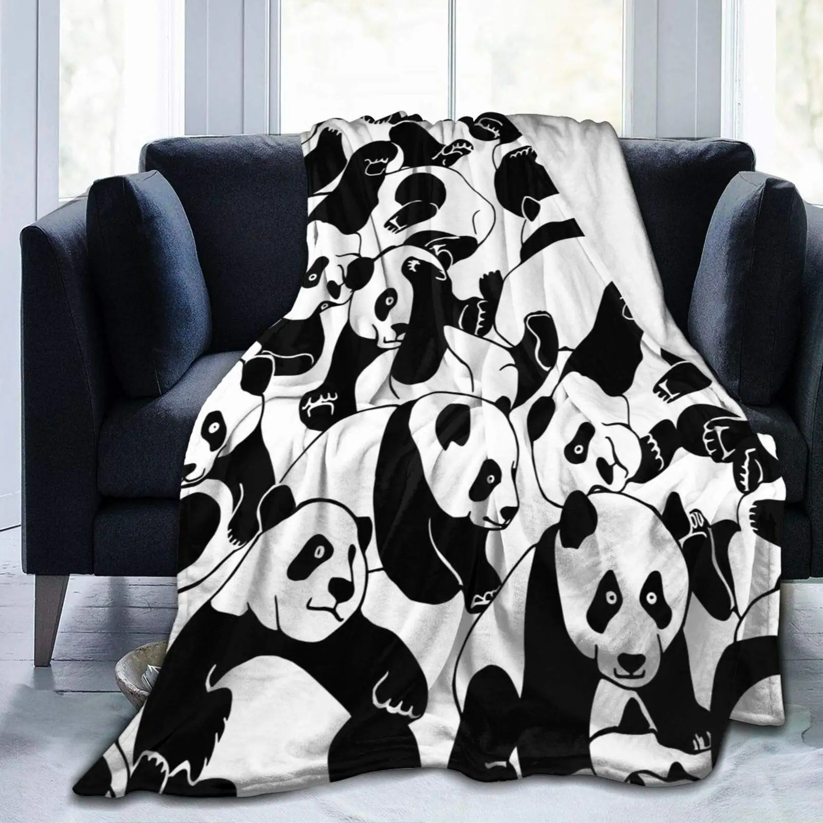 

Cute Panda Ultra Soft Sherpa Blanket Fleece Blanket for Men & Women All Season Warm Fluffy Lightweight Thermal Throw Blanket
