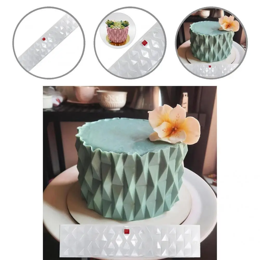 

Cake Stencil Plastic Cake Mold Rectangular Multi-Use Practical Cakes Border Embosser Mould