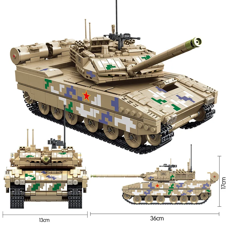 

City Battle Light Tank Model Building Block Military WW2 MK4 Main High-tech Tank Army Soldier Figures Bricks Toys for Kids