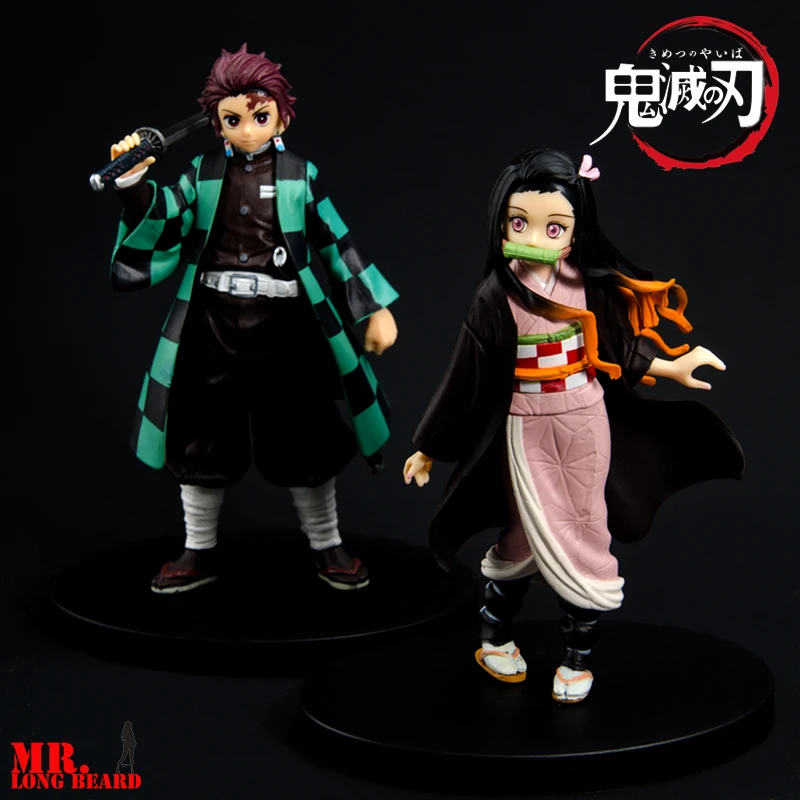 16 см 2 шт. аниме Demon Slayer Kimetsu no Yaiba фигурка Kamado Tanjirou Nezuko игрушки в форме воинов