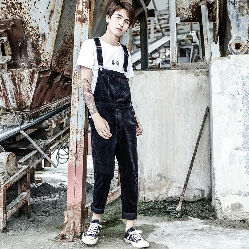 Мужские Винтажные вельветовые комбинезоны мужские повседневные брюки на