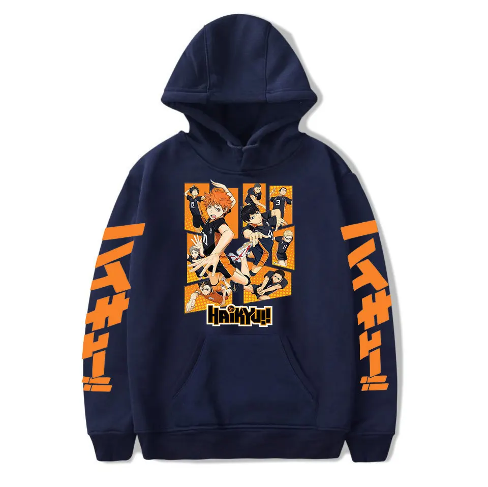 

2021 Haikyuu! Толстовка с капюшоном для девочек/мальчиков, милый уличный пуловер в стиле Харадзюку, в стиле хип-поп, повседневная одежда в стиле Ха...