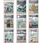 5D Diy алмазная живопись бытовых дверной декорации Вышивка крестом полная дрель вышивка пейзажа города ручной работы настенный Декор подарок