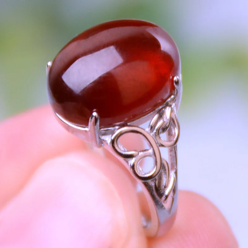 

NATURAL 7A GARNET RINGS RUBY RING WITH 925 STERLING SILVER RING FOR WOMEN RINGS JADE JEWELRY 925 RING NATURAL STONE JEWELRY
