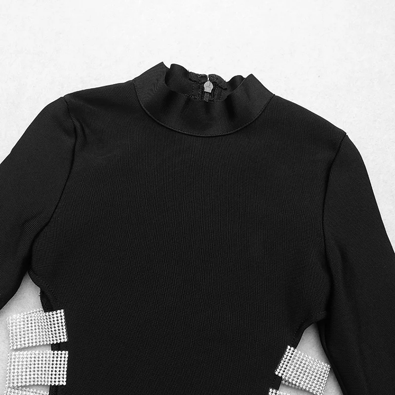 Новинка 2020 года: модное платье с длинными рукавами прозрачное вырезами по бокам