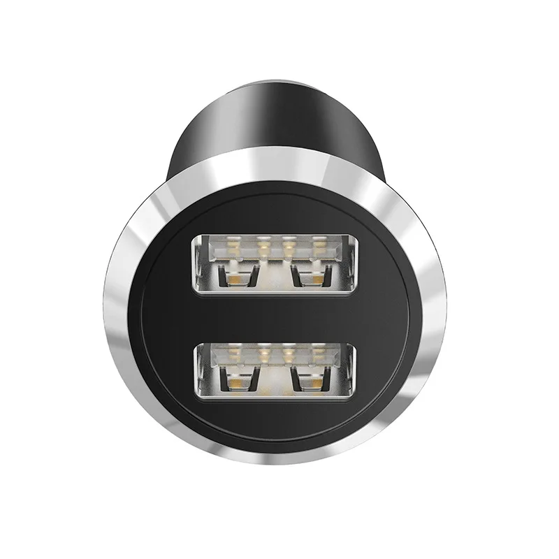 Все металлические USB Автомобильное зарядное устройство для мобильного телефона планшет gps 3.1A быстрое зарядное устройство автомобильное зарядное устройство двойной USB Автомобильное зарядное устройство адаптер